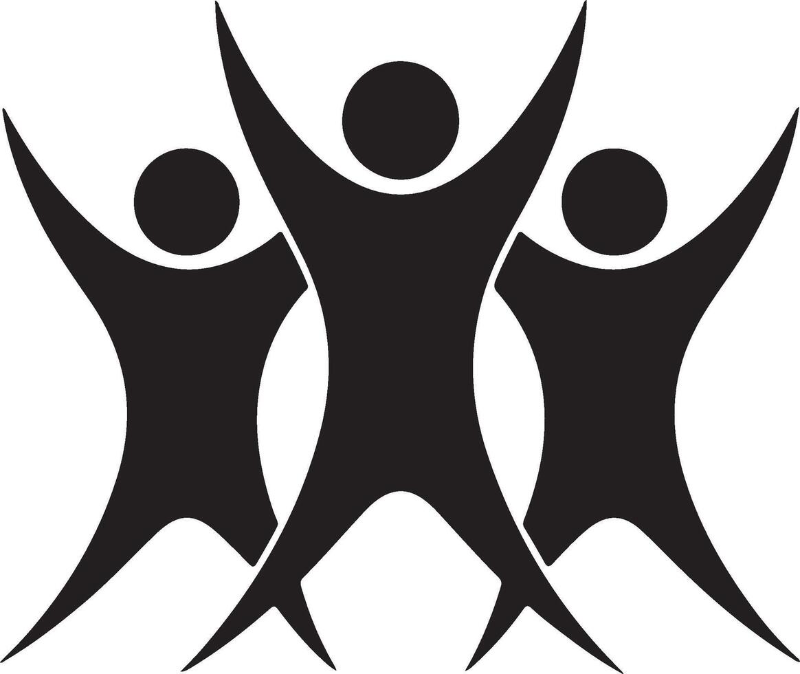 Abstract Silhouettes Representing Unity and Teamwork on White Background vector
