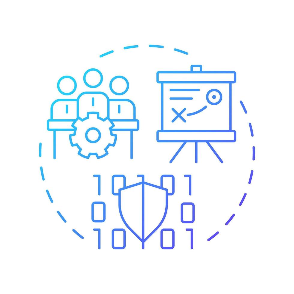 General practices blue gradient concept icon. Software development, source code. Planning, strategy. Round shape line illustration. Abstract idea. Graphic design. Easy to use in blog post vector