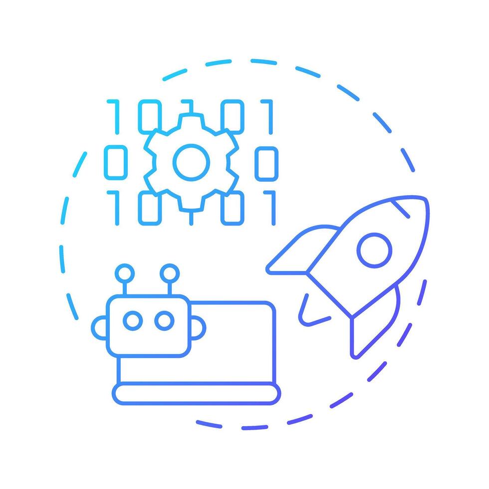 Technical practices blue gradient concept icon. Software development, service management. Round shape line illustration. Abstract idea. Graphic design. Easy to use in blog post, presentation vector