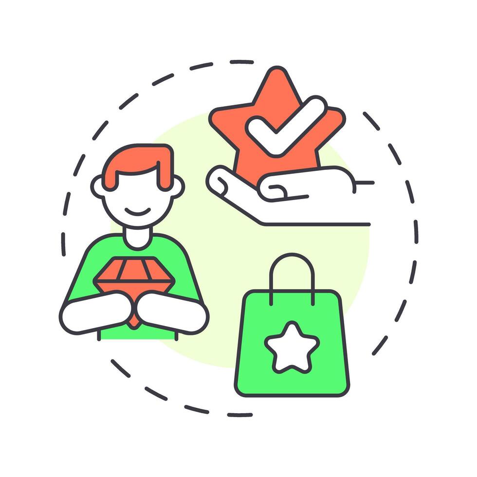 Esteem value multi color concept icon. Service quality, customer satisfaction. Round shape line illustration. Abstract idea. Graphic design. Easy to use in infographic, presentation vector