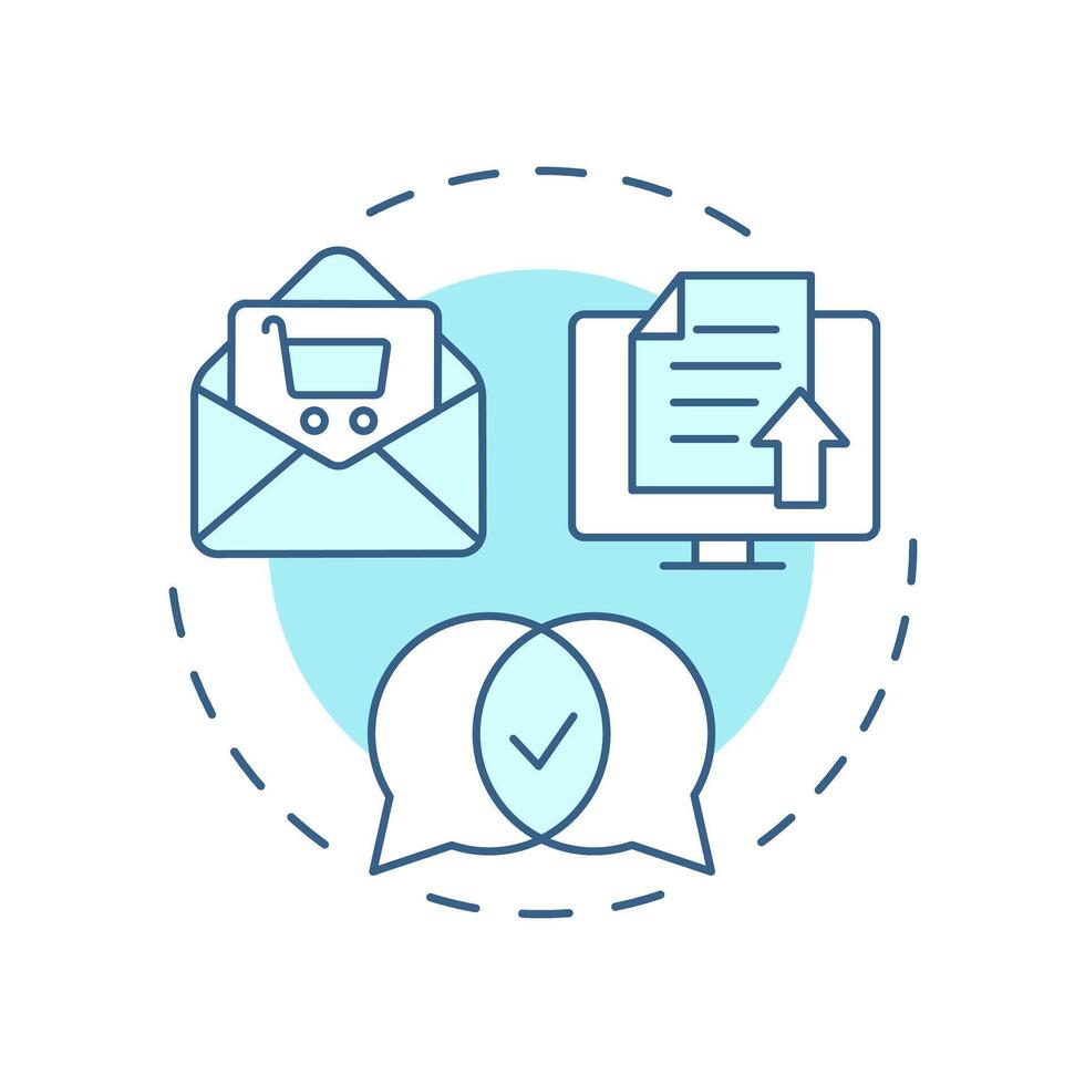 Quotation submission soft blue concept icon. Documents organization, communication. Round shape line illustration. Abstract idea. Graphic design. Easy to use in infographic, article vector