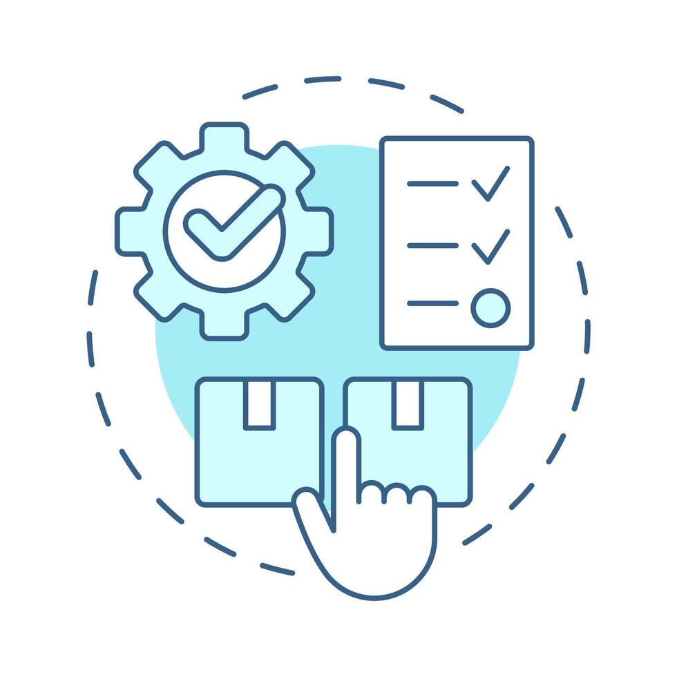 Configure soft blue concept icon. Business strategy. Product development, service. Round shape line illustration. Abstract idea. Graphic design. Easy to use in infographic, article vector