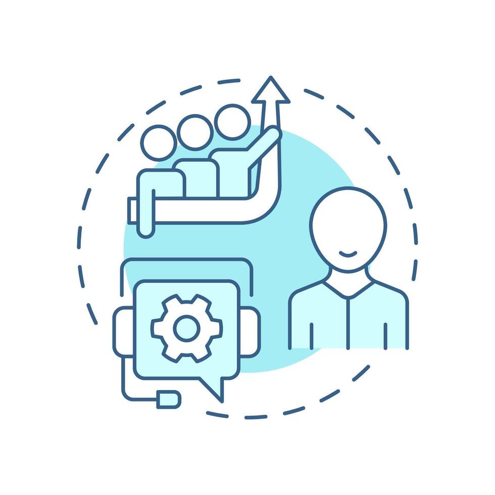 Management consulting soft blue concept icon. Workflow efficiency, performance. Round shape line illustration. Abstract idea. Graphic design. Easy to use in infographic, presentation vector