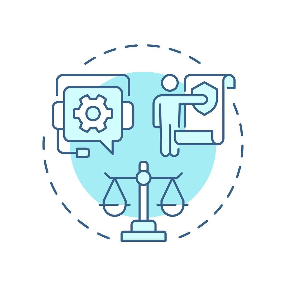Legal consultant soft blue concept icon. Law, rights. Regulatory compliance. Support service. Round shape line illustration. Abstract idea. Graphic design. Easy to use in infographic, presentation vector