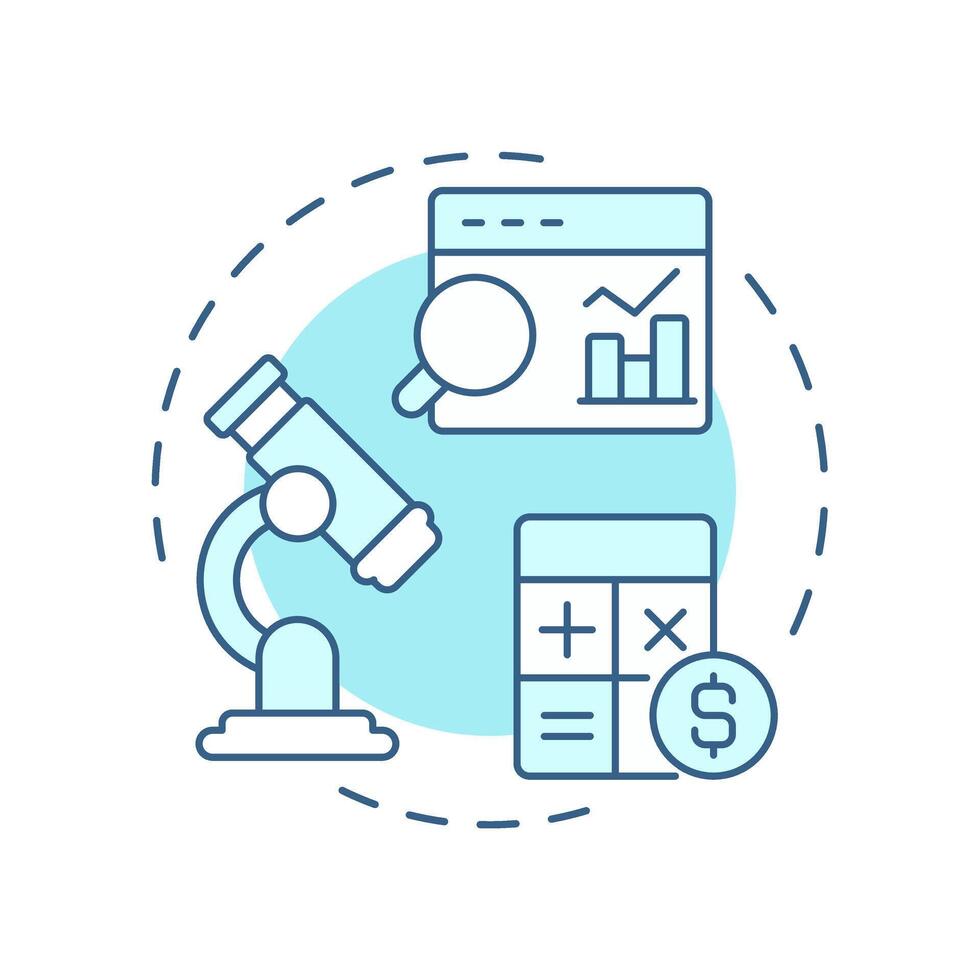 Data analysis soft blue concept icon. Statistical metrics. Research, analytics. Round shape line illustration. Abstract idea. Graphic design. Easy to use in infographic, presentation vector
