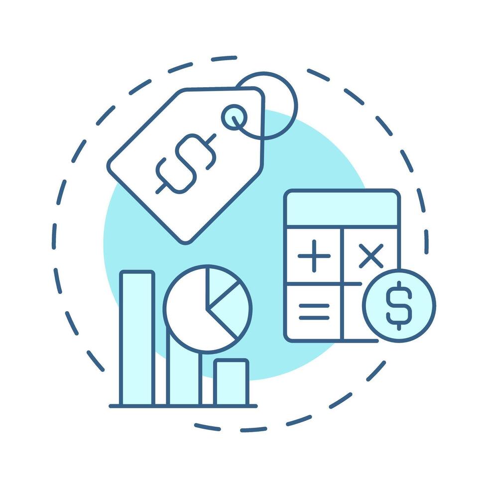 Price soft blue concept icon. Data analysis, statistical metrics. Discount, calculation. Round shape line illustration. Abstract idea. Graphic design. Easy to use in infographic, article vector