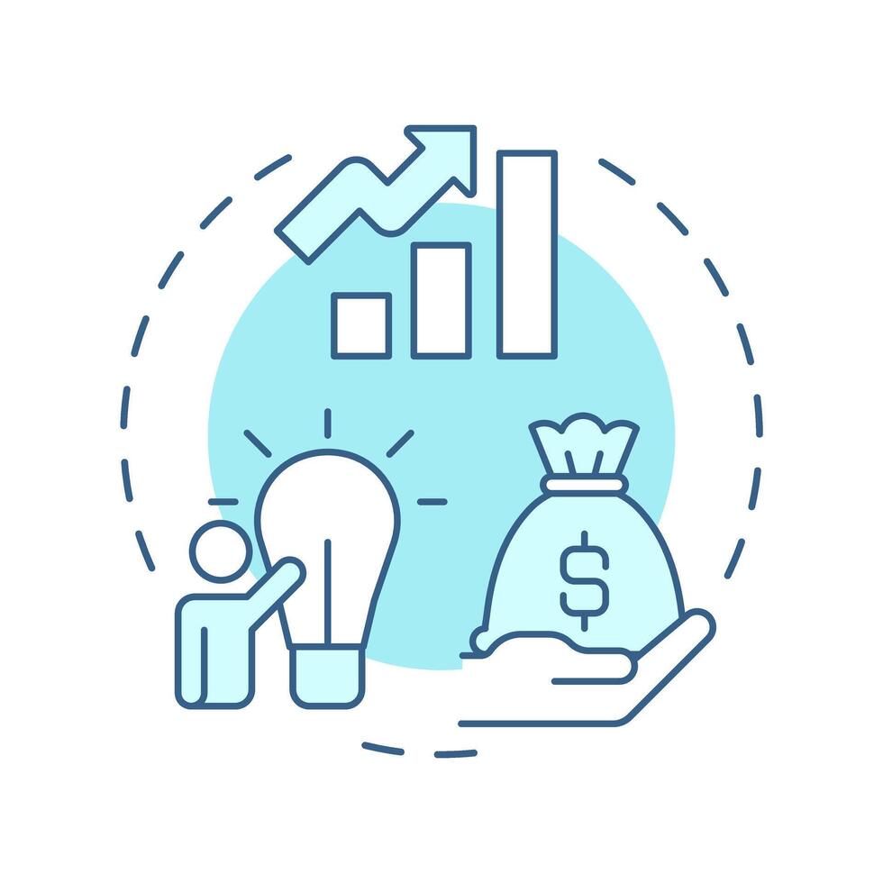 Seed funding soft blue concept icon. Investment strategy. Startup capital. Product development. Round shape line illustration. Abstract idea. Graphic design. Easy to use in infographic, brochure vector