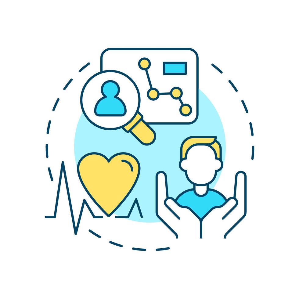 Vital interest multi color concept icon. Processing personal data to prevent serious harm. Legal base from GDPR. Round shape line illustration. Abstract idea. Graphic design. Easy to use in article vector