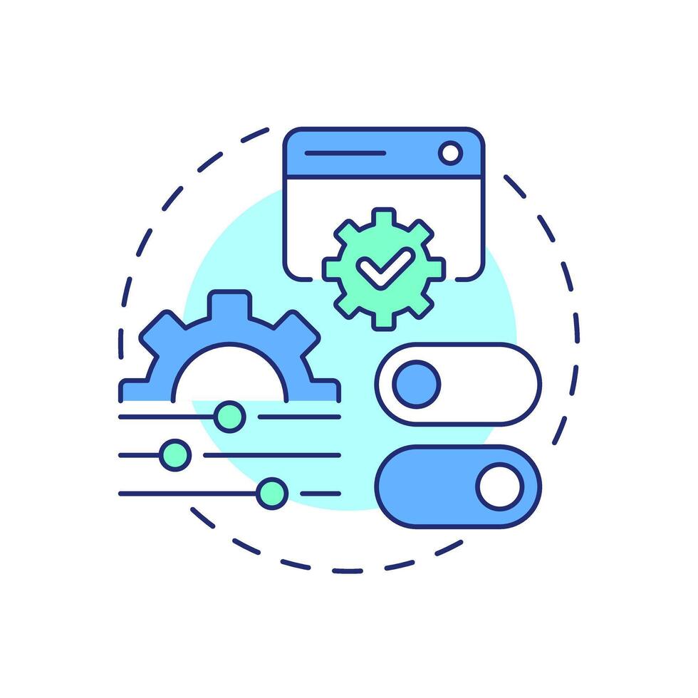 Consent management multi color concept icon. Applying user permission preferences across all data. Privacy. Round shape line illustration. Abstract idea. Graphic design. Easy to use in article vector