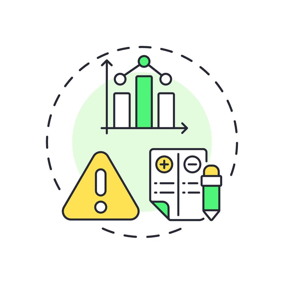 Sensitivity analysis multi color concept icon. HR management strategy planning. Workforce forecasting method. Round shape line illustration. Abstract idea. Graphic design. Easy to use blog post vector