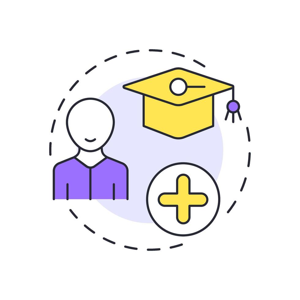 Filling workforce gaps multi color concept icon. Targeted recruitment for company development. Hiring forecasting. Round shape line illustration. Abstract idea. Graphic design. Easy to use blog post vector
