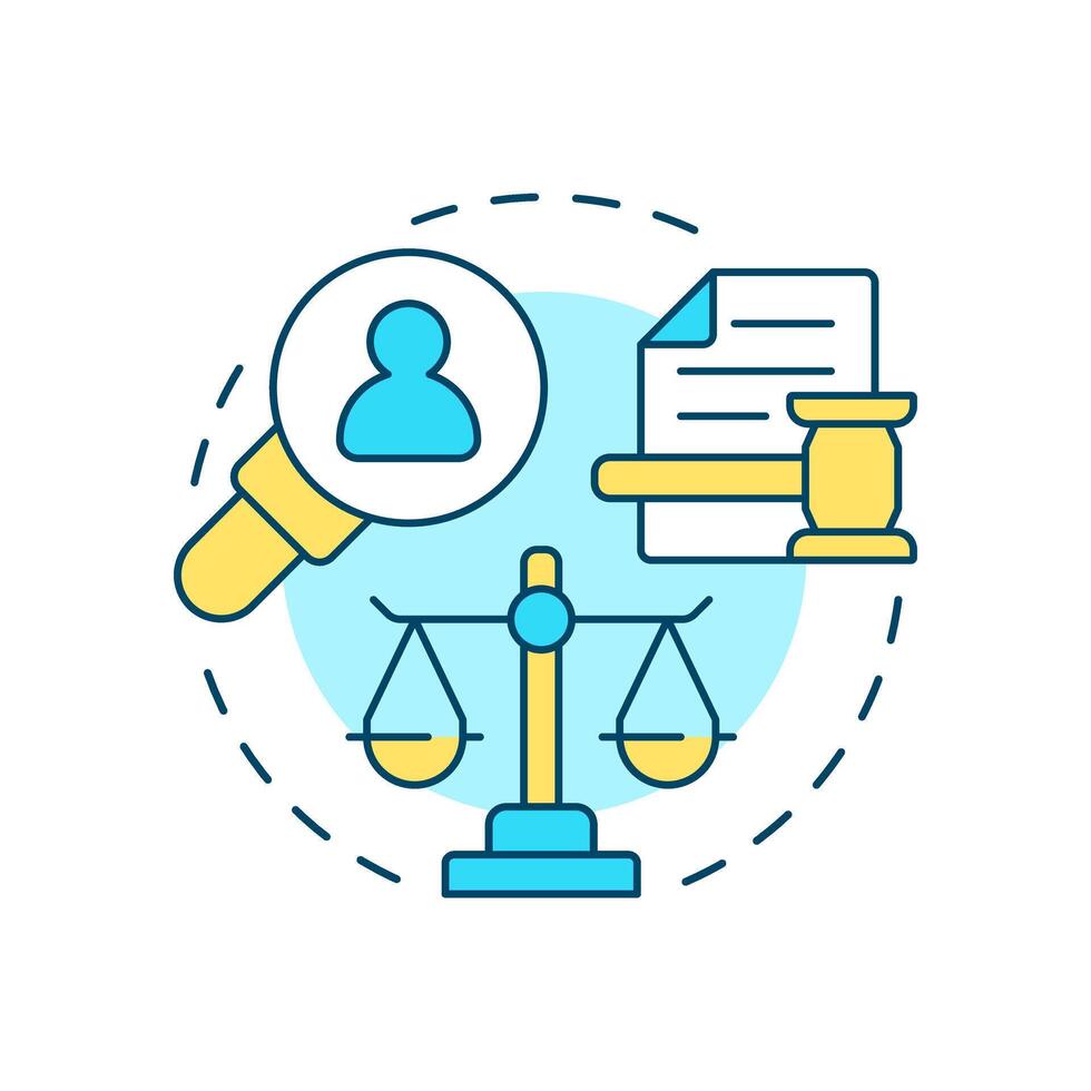 Legal obligation multi color concept icon. Allow required data processing for regulation. Lawful base from GDPR. Round shape line illustration. Abstract idea. Graphic design. Easy to use in article vector