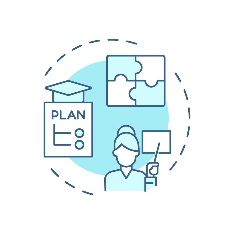 Curriculum management soft blue concept icon. Studying plan, schedule. Learning process. Round shape line illustration. Abstract idea. Graphic design. Easy to use in article, infographic vector