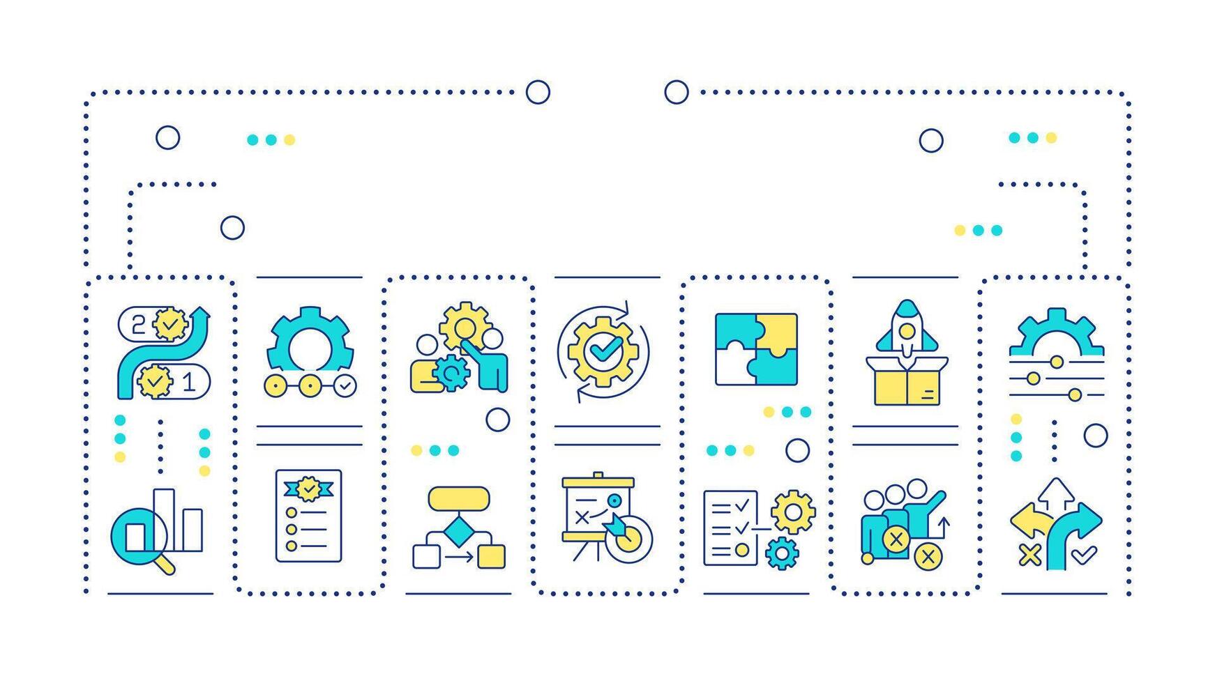 Workflow management word concept isolated on white. Quality assurance, teamwork organization. Creative illustration banner surrounded by editable line colorful icons vector