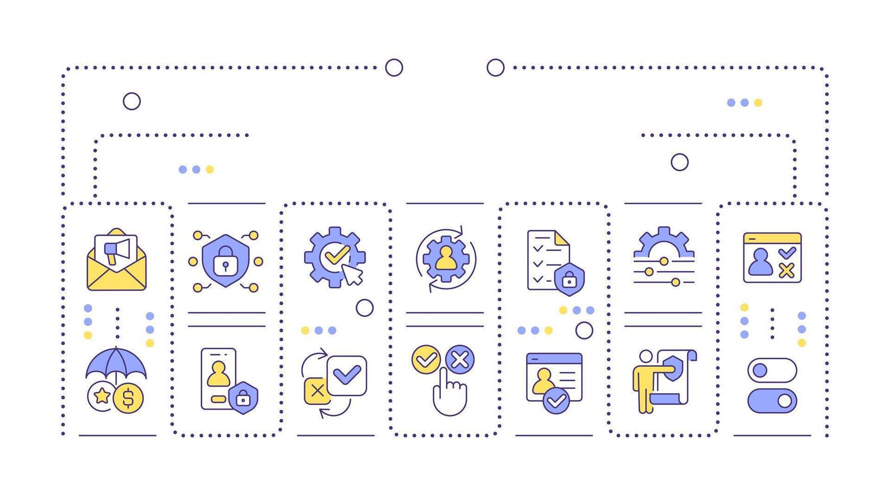 GDPR word concept isolated on white. General data protection regulation. Data protection system. Creative illustration banner surrounded by editable line colorful icons vector