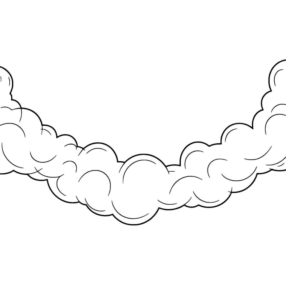 Comic Book Style Smoke Cloud Element, BW vector