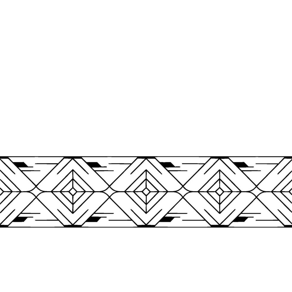 Geometric Border Minimalist Black and White Pattern on White vector