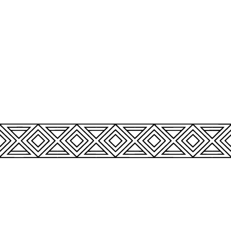 Geometric Diamond Pattern Border on White, Minimalist vector