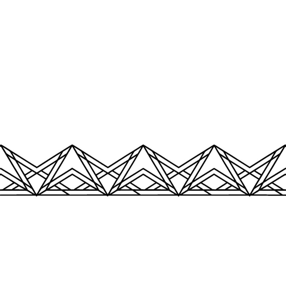 Geometric Line Art Border, Modern Abstract on White Background vector