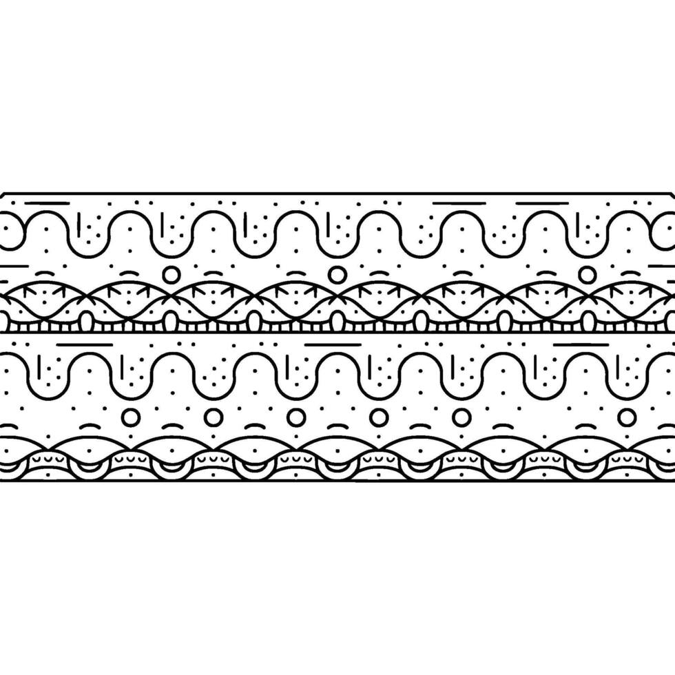 Minimalist Black and White Ornamental Pattern, Abstract Border vector