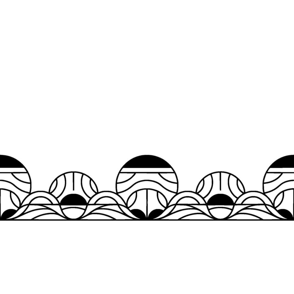 Art Deco Style Border with Geometric Wave Pattern vector