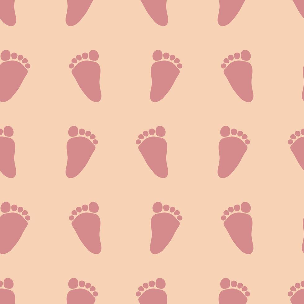 Seamless Baby Footprint Seamless Pattern. Ideal for nursery decoration and baby related products. vector