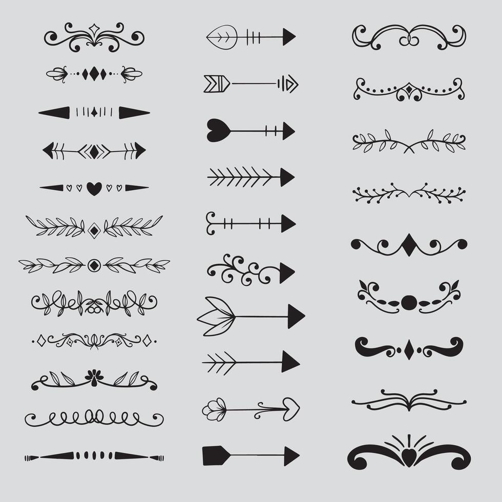 14 Ornamental curls, swirls divider and filigree ornaments design collection for wedding and calligraphy decoration.gree ornaments vector