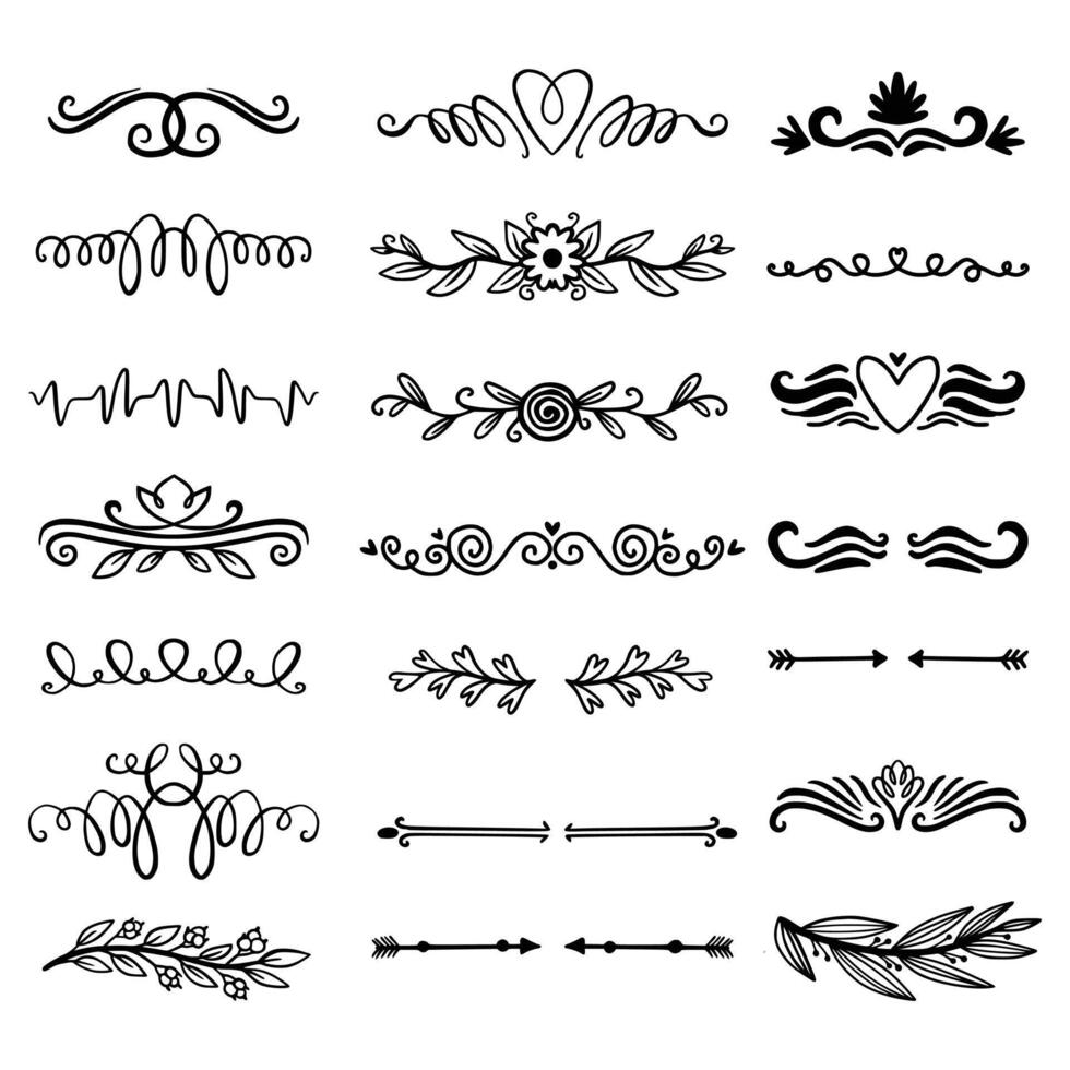 10 Ornamental curls, swirls divider and filigree ornaments design collection for wedding and calligraphy decoration.gree ornaments vector