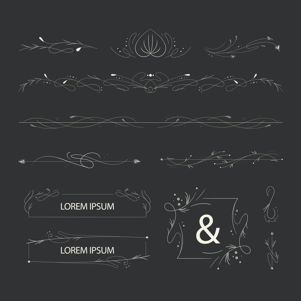 Ornamental curls, swirls divider and filigree ornaments design collection for wedding and calligraphy decoration.gree ornaments vector