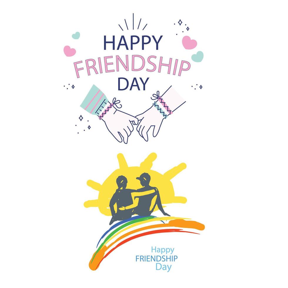 A international Friendship Day. happy friendship day creative template, poster, banner, social media post, post card, background etc. vector