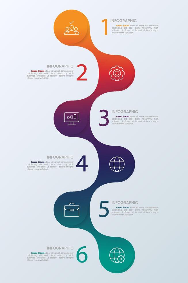 Infographic Timeline Representing Six Stages of a Process vector