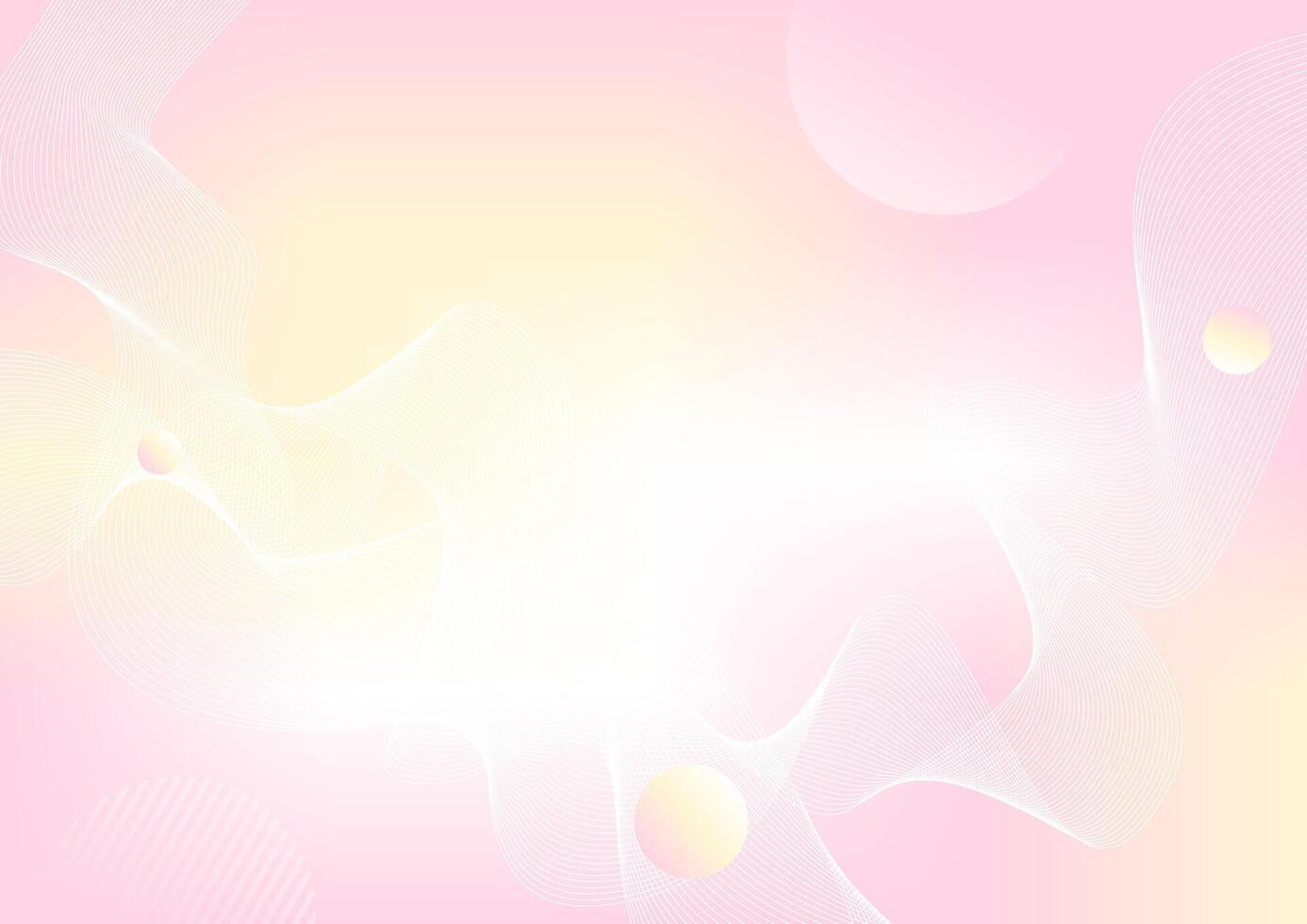 abstract pink background with flowing line and bubbles vector