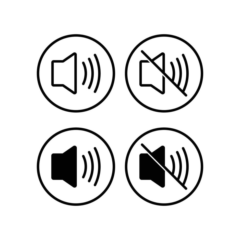 speaker sound icon design template set collection vector