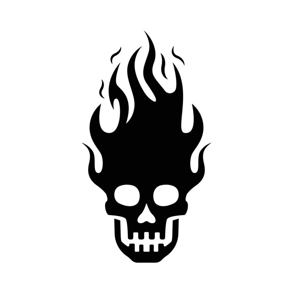 Burning Skull Flame Logo Design Template vector
