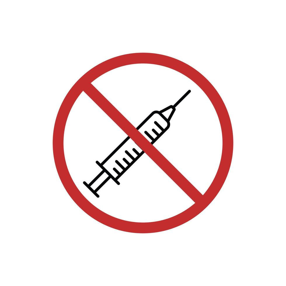 no injection sign icon design template vector