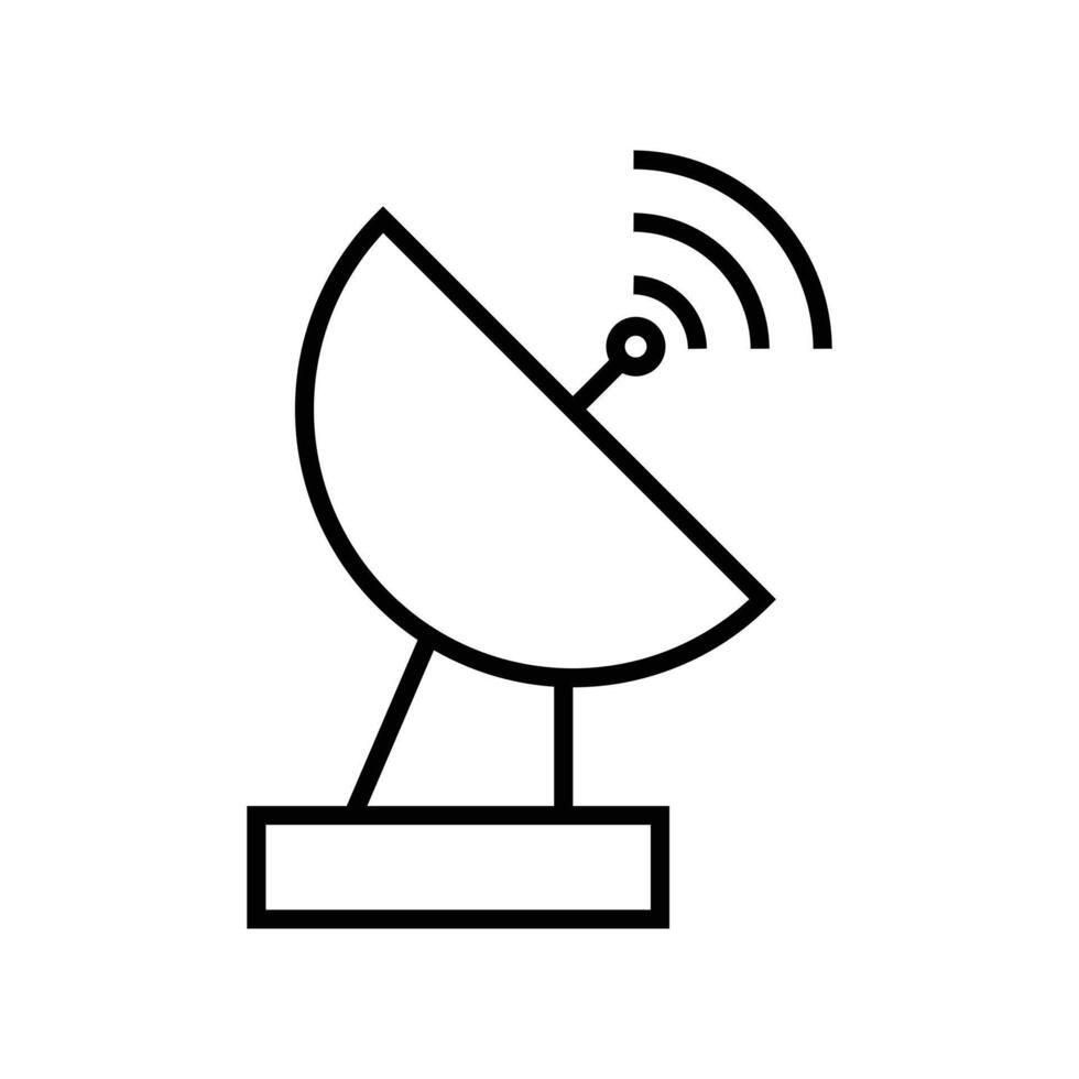 satellite dish icon antenna design outline style vector