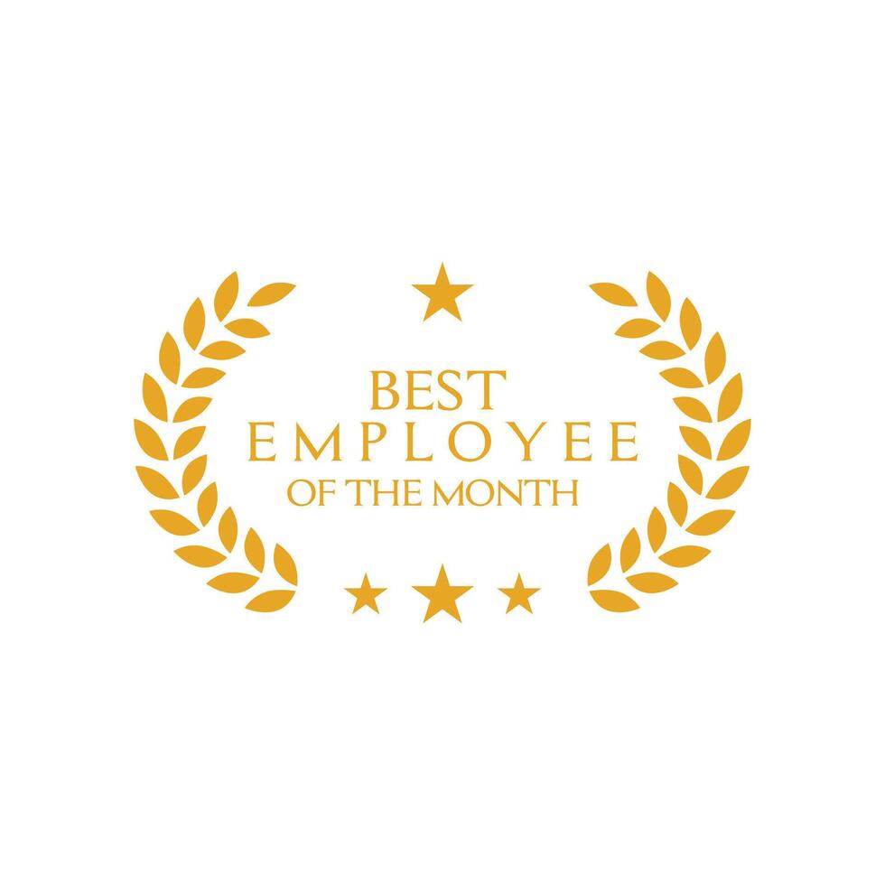 best employee of the month logo design template vector