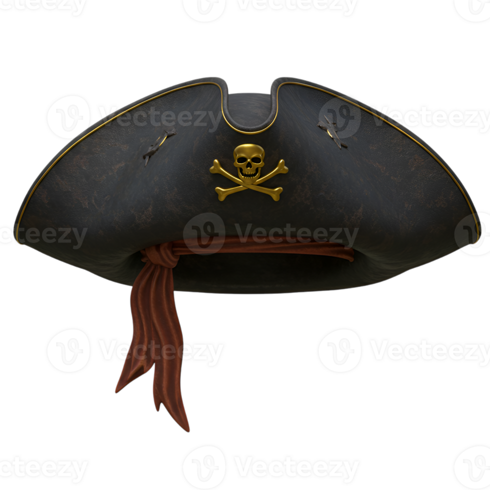 Pirate Hat Isolated on Transparent Background for Design and Illustration png