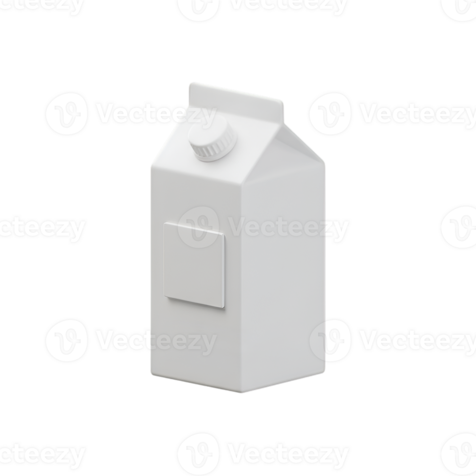 Minimalist White Milk or Beverage Carton Isolated on Transparent Background png