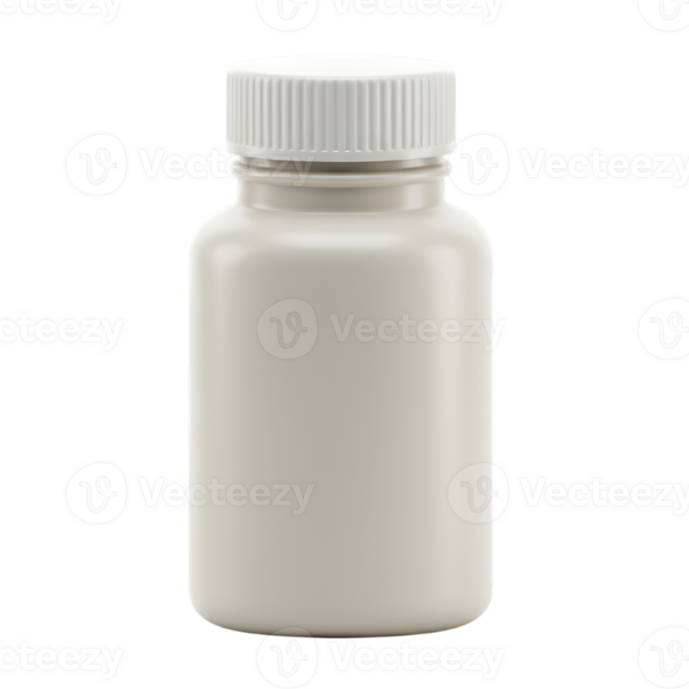 Isolated White Pill Bottle on Transparent Background for Medical Use png