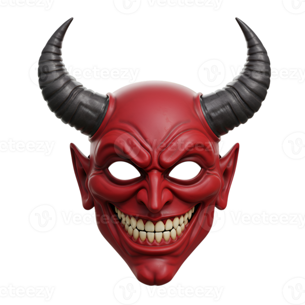 Intricate Devil Mask with Horns and Transparent Background for Design png