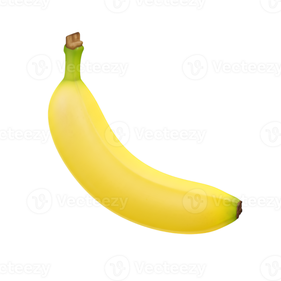 Isolated ripe yellow banana with a smooth peel on a transparent backdrop png