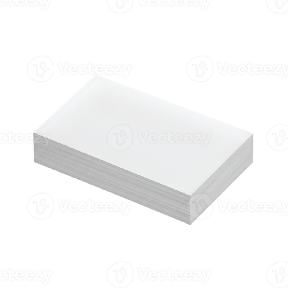 Stack of pristine white paper sheets isolated on transparent background png