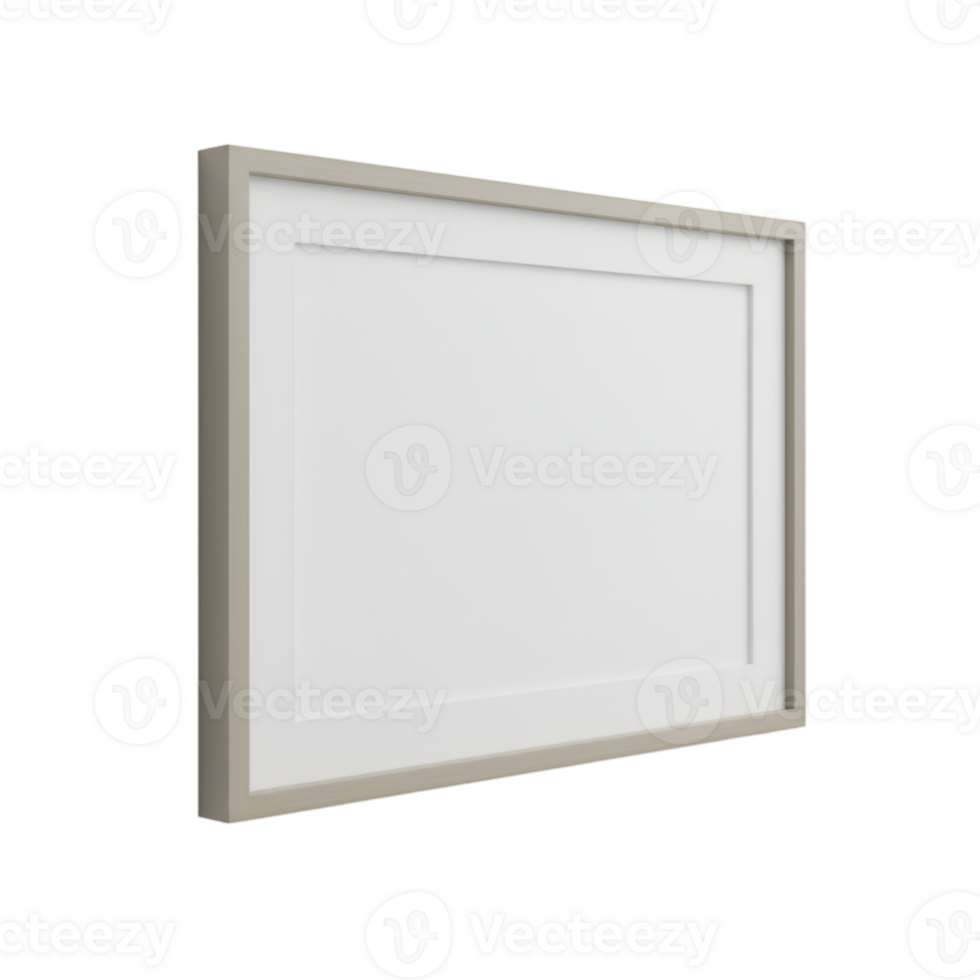 Minimalist Horizontal Picture Frame Mockup with Transparent Background png