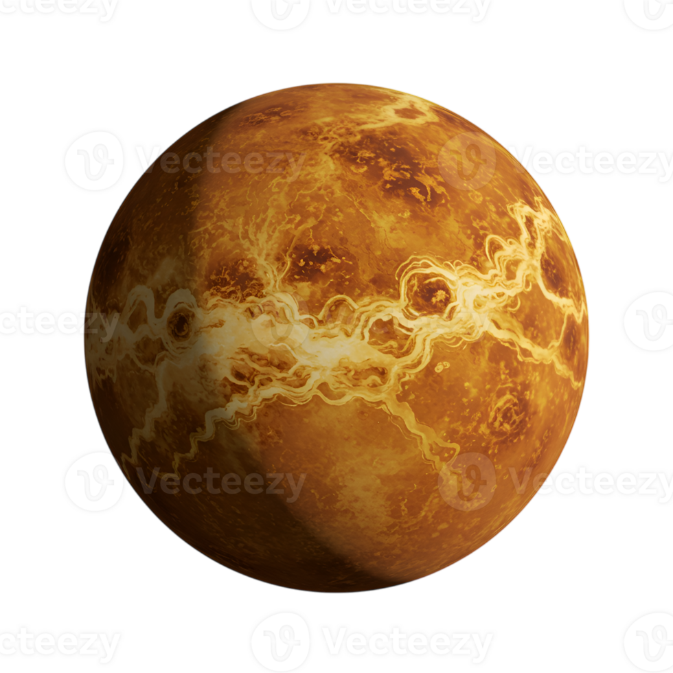 High-Resolution Image of Venus Isolated on Transparent Background, perfect for compositing and design elements focused on space exploration png