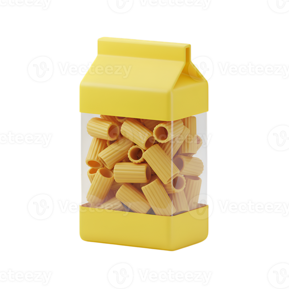 Rigatoni Pasta Box on Transparent Background for Culinary Projects png