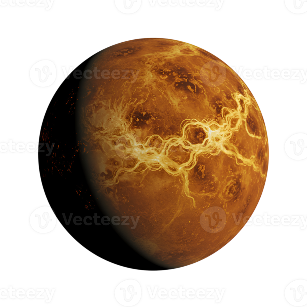 Venus-like planet with transparent background, representing cosmic wonders png