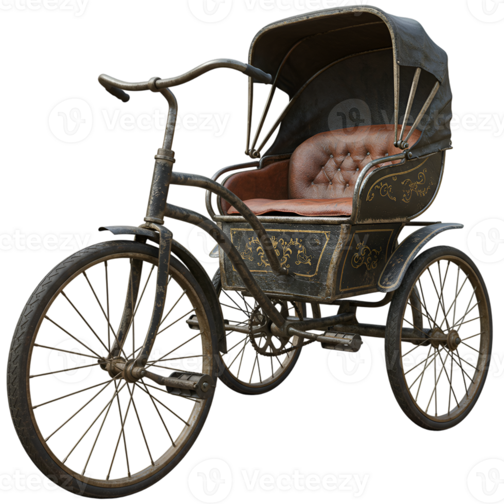 Vintage Tricycle Carriage Isolated on Transparent Background Display png