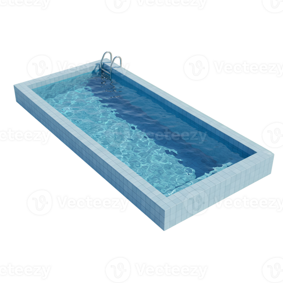 Stylish Isometric Swimming Pool Illustration with Serene Water Ripples png