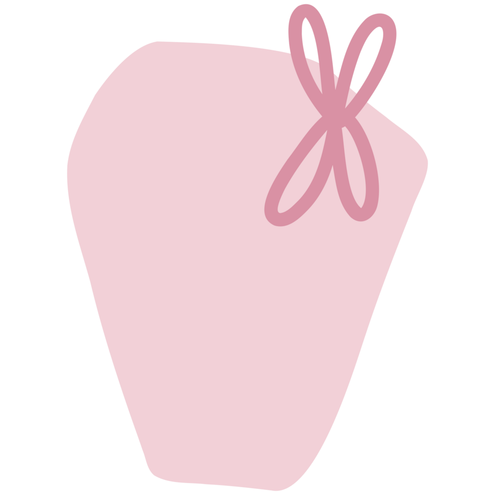 pink shape with bow clipart png